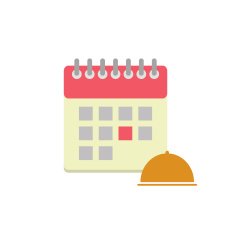 Flat style calendar icon with cloche