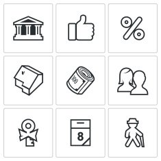Mortgage credit lending icons set Vector Illustration N2
