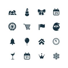 New year icons set N7