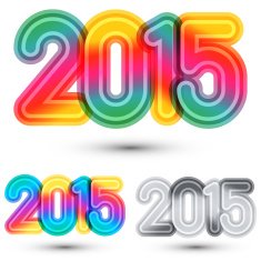 New year 2015 typographic illustration N3