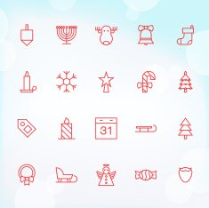 20 Trendy Thin Icons for web and mobile Christmas 1