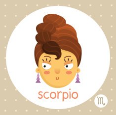 Scorpio zodiac sign girl with hair like scorpion tail