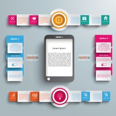 Black Smartphone Big Infographic 2 Circle Banners