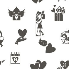 Romantic Seamless with Symbols of Valentine's Day N3