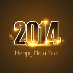 Happy New Year shiny 2014 bright colorful background vector