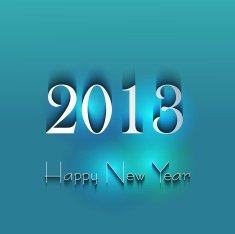 New year shiny 2013 bright blue colorful background