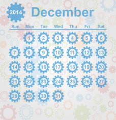 Calendar month of december 2014
