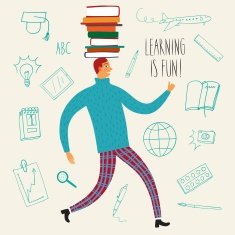 Cute man with books on his head N2
