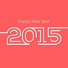 Happy new year 2015 greeting card design with shadow N2