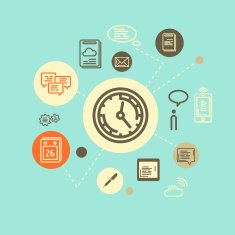 colorful flat time concept