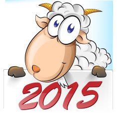 goat cartoon with 2015 background