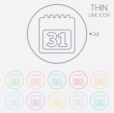 Calendar sign icon 31 day month symbol N5