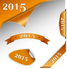New Year orange card web element