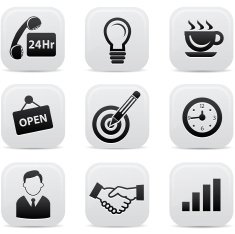 Office buttons Black version vector