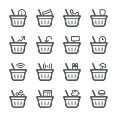 Shopping Baskets Icons set 2
