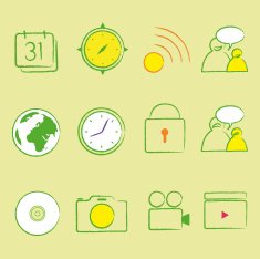 Multimedia grunge Icons