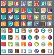 Celebration easter icons vector eps10