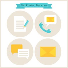 Flat Contact Me Website Icons Set