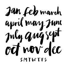 Calendar calligraphy months