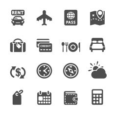 travel and vacation icon set 5 vector eps10