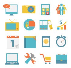 Modern Flat Icon Set for Web