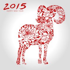 Happy goat year chinese style-vector