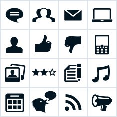 Black Social Network blog Icons