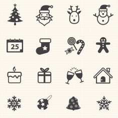 Christmas Winter icons set N2