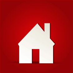 house icon isolated on red