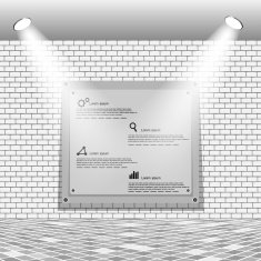 Poster on wall and lamp Vector illustration template modern design N4