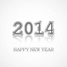 New year 2014 creative reflection artistic vector