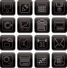 Simple Business Office and Finance Icons N2