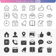 Universal line icon set 1