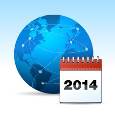 Globe with calendar 2014