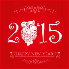 Funny sheep on bright red background N2