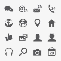 Social media and connection vector icons set