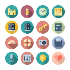 Flat design icons for user interface N2