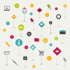 Set of trend flat line icon set Vector collection N2