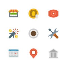 Flat design icons vector symbols for website