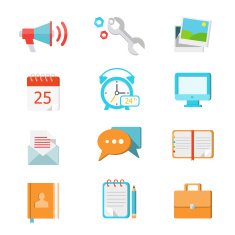 Set of flat colorful vector icons