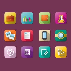 flat multimedia icons