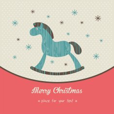 Blue wooden horse Happy new year 2014