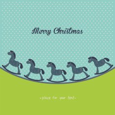 Blue wooden horse Happy new year 2014 N2