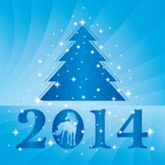 Background with horse silhouette and Christmas tree N8