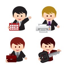 Business man icon set 03