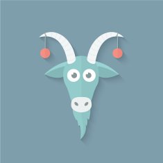 Funny Goat in Flat Style