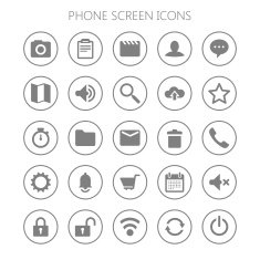 Network and mobile screen material design vector icons