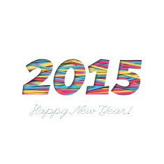 Creative greeting card design for New Year 2015
