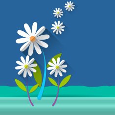 Paper spring tree Daisy flower N2