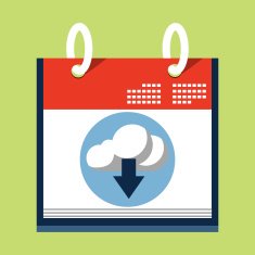 Cloud Download Icon on Calendar